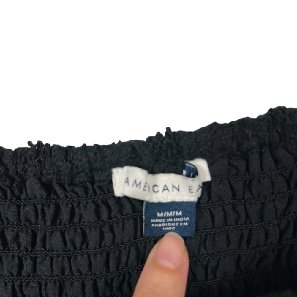 American Eagle Corset Top Black Crochet Lace Adjustable Medium Festival Hippie - Picture 7 of 8